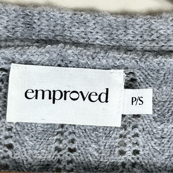 Emproved Puff-sleeve Cardigan Style A2212 In Dove Grey Size Small - Picture 10 of 15